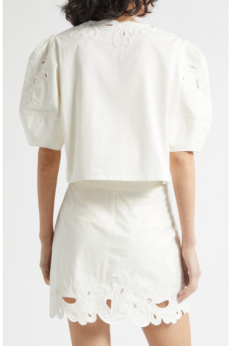 Paisley Bloom Embellished Bellara Top, Alternate, color, CREAM/WHITE
