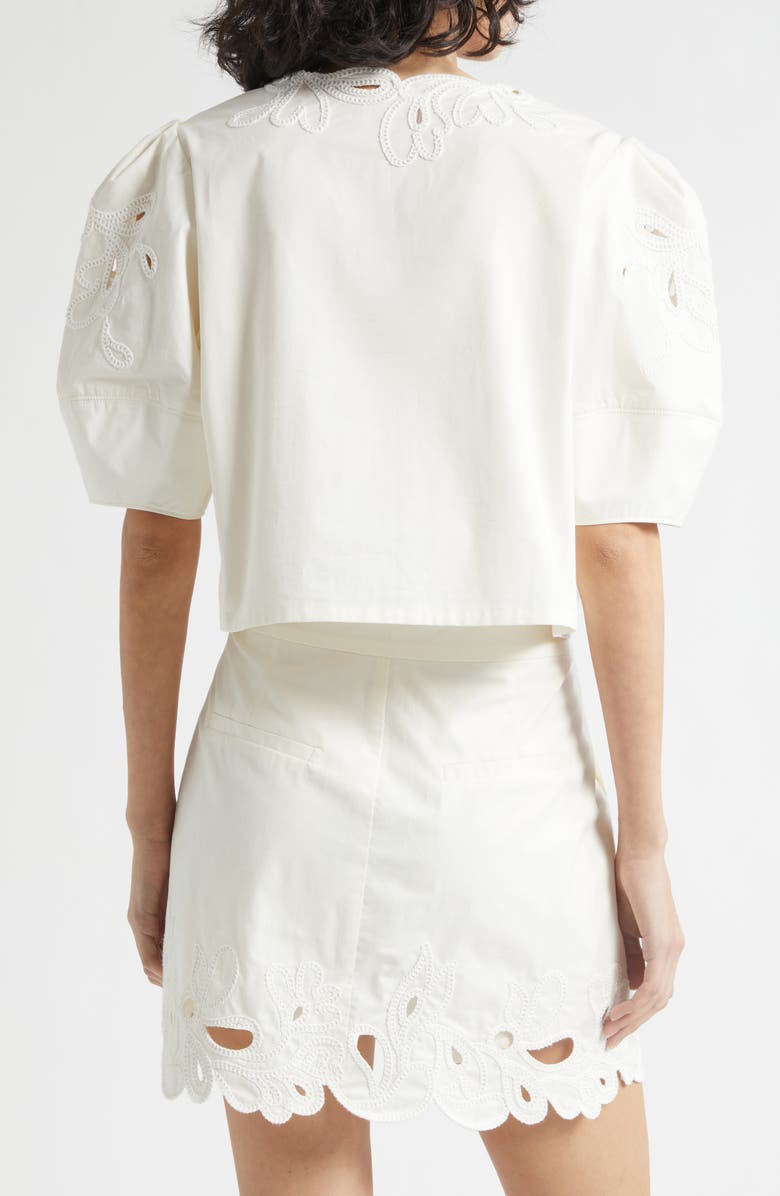 Cinq à Sept Paisley Bloom Embellished Bellara Top, Alternate, color, Cream/White