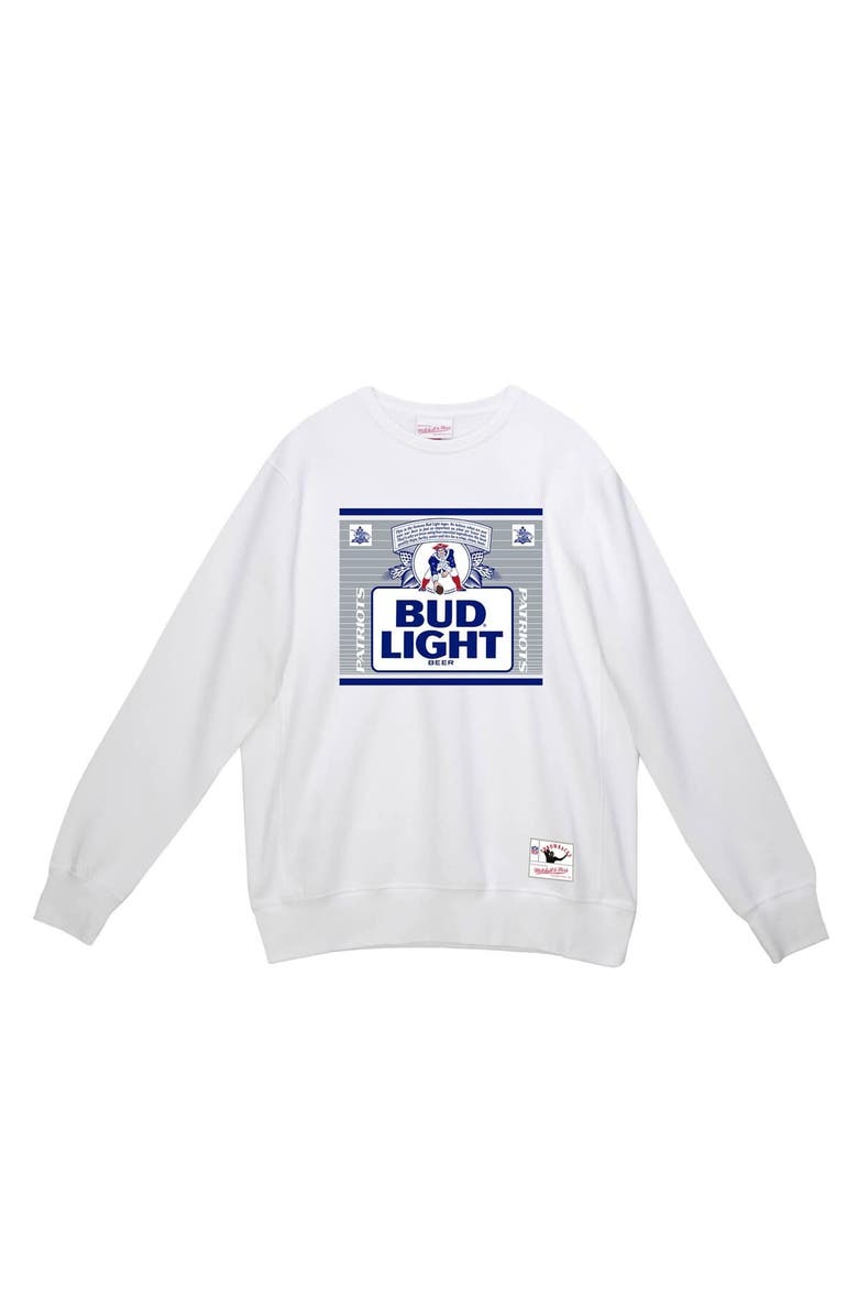 Mitchell & Ness Men's Mitchell & Ness x Bud Light White New England Patriots The Crest Pullover Sweatshirt, Alternate, color, White