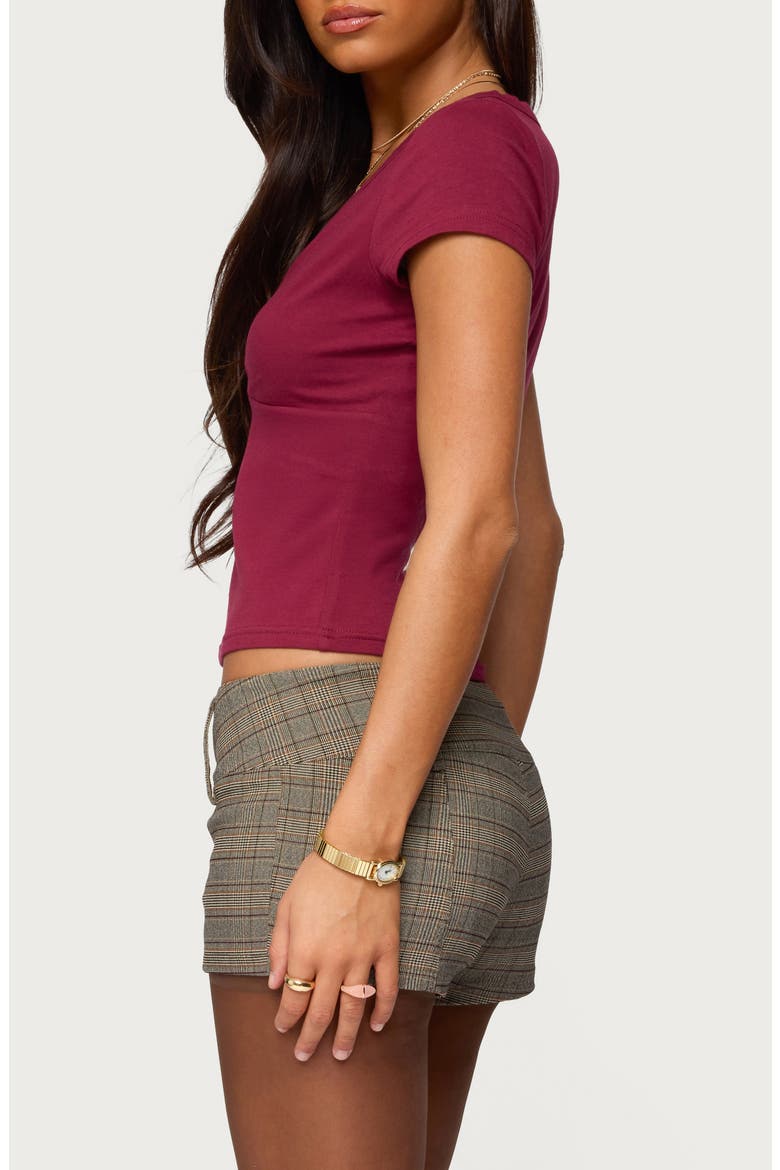Merinda Stretch Cotton T-Shirt, Alternate, color, BURGUNDY
