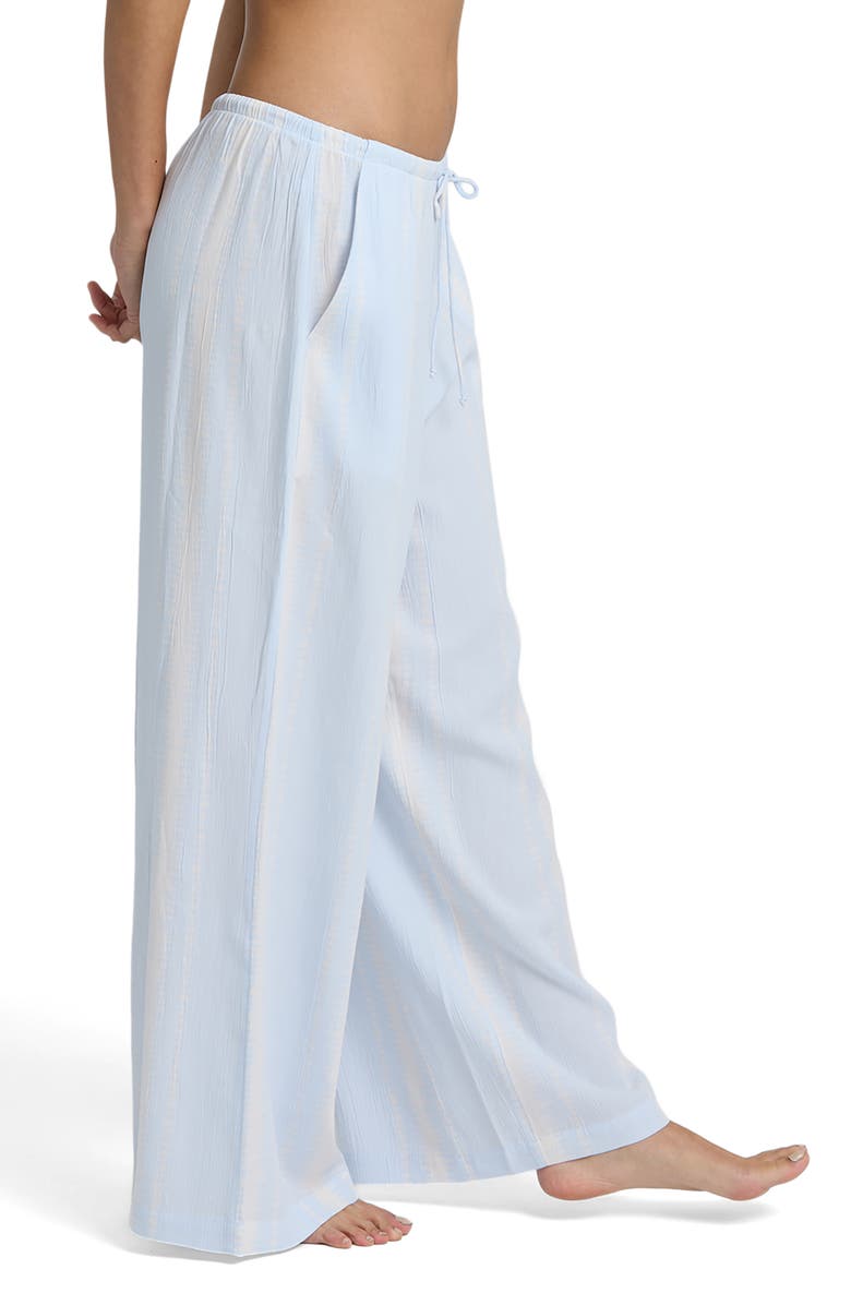 Billabong Beach Bound Crinkle Wide Leg Pants, Alternate, color, Blue Mist