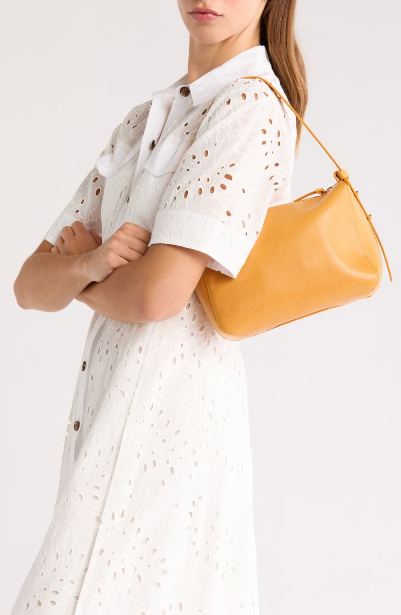 Clare V. Fleurine Leather Shoulder Bag, Alternate, color, Butterscotch - Naturelle
