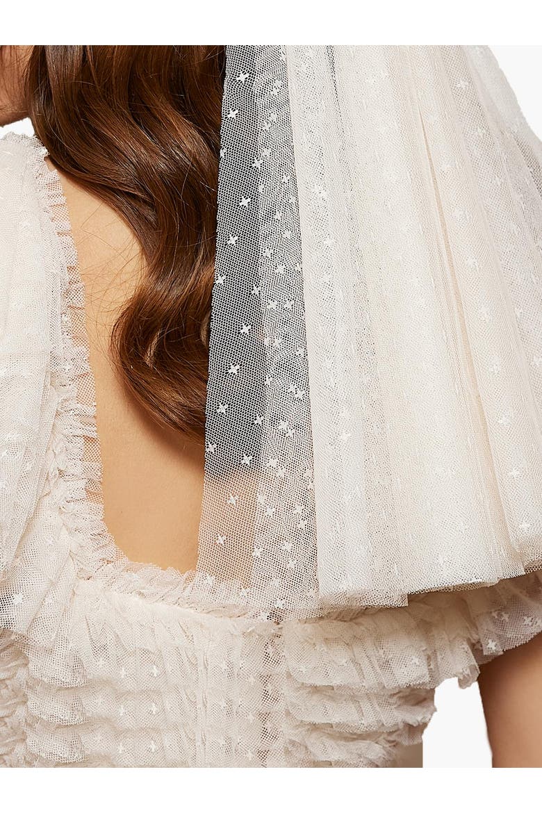 Kisses Short Veil, Alternate, color, Cream