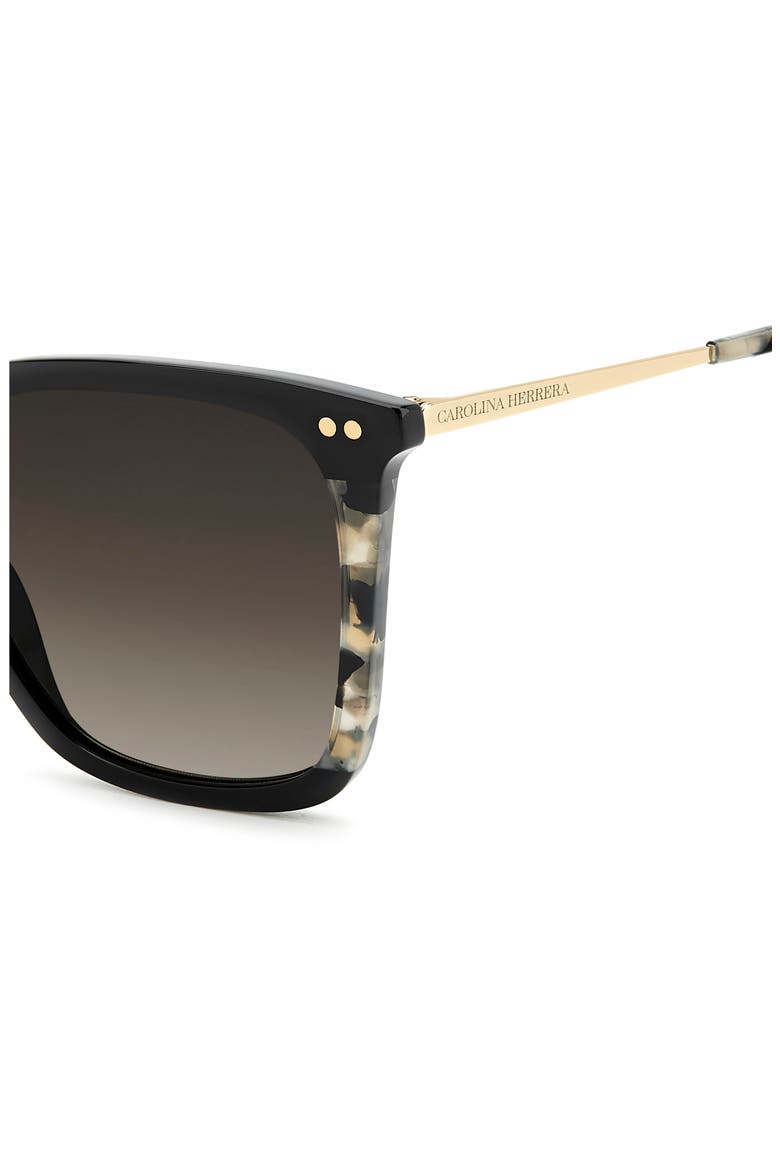 53mm Square Sunglasses, Alternate, color, BLACK HAVANA/ BROWN SF
