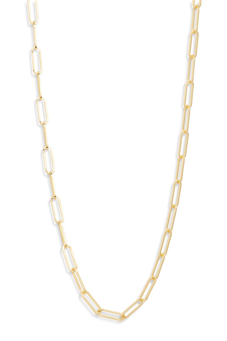 Demi Fine Paper Clip Necklace, Main, color, 14K GOLD PLATED