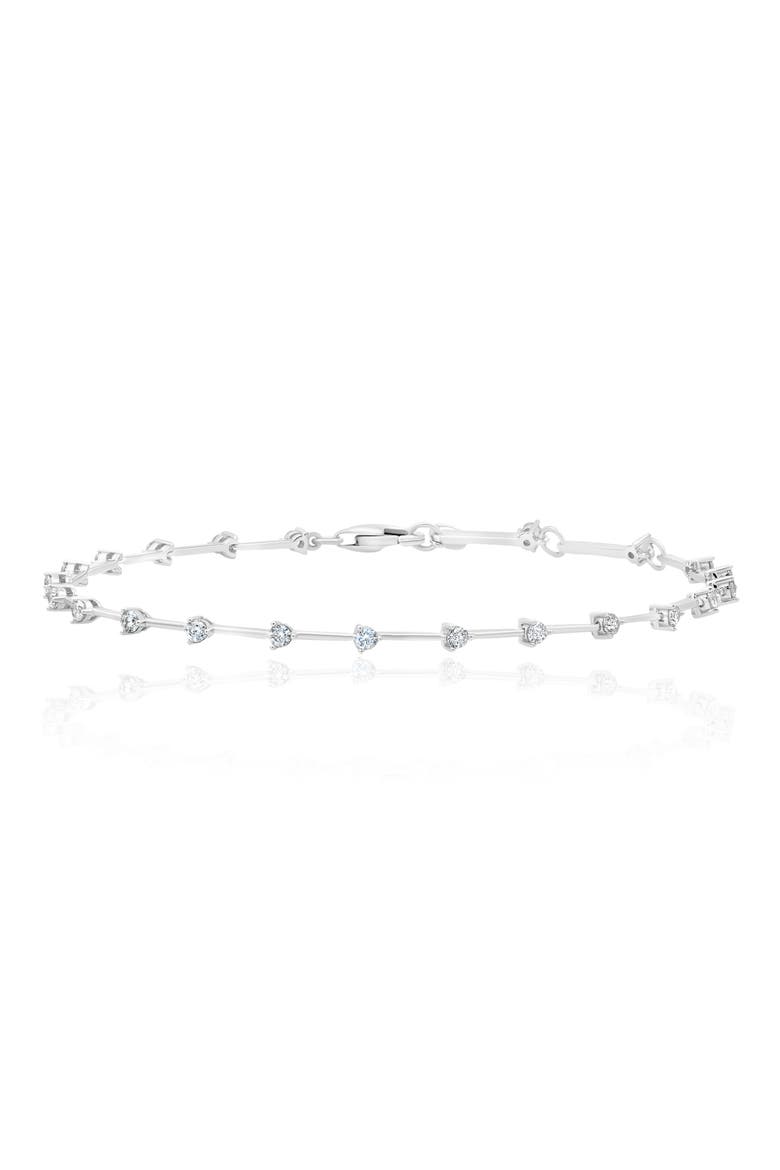 Cubic Zirconia Station Bracelet, Main, color, PLATINUM