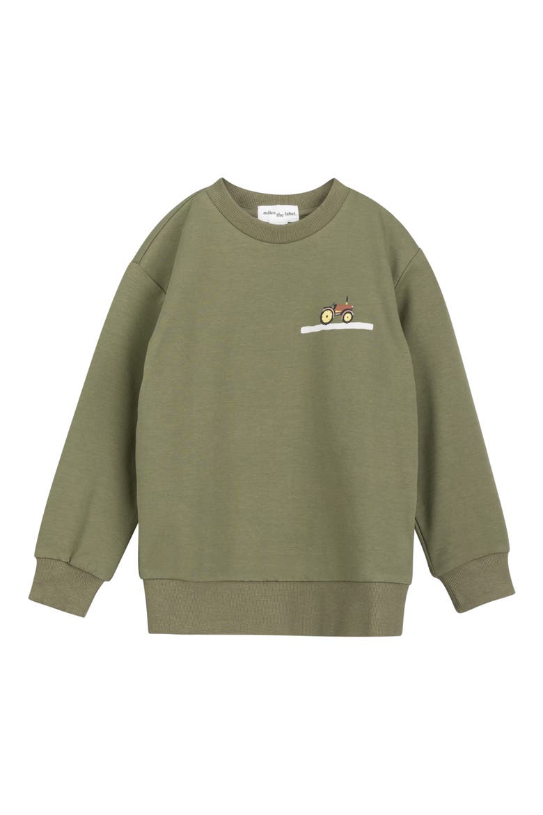Kids' Corn Maze Cotton French Terry Graphic Sweatshirt, Main, color, GREEN DUSTY