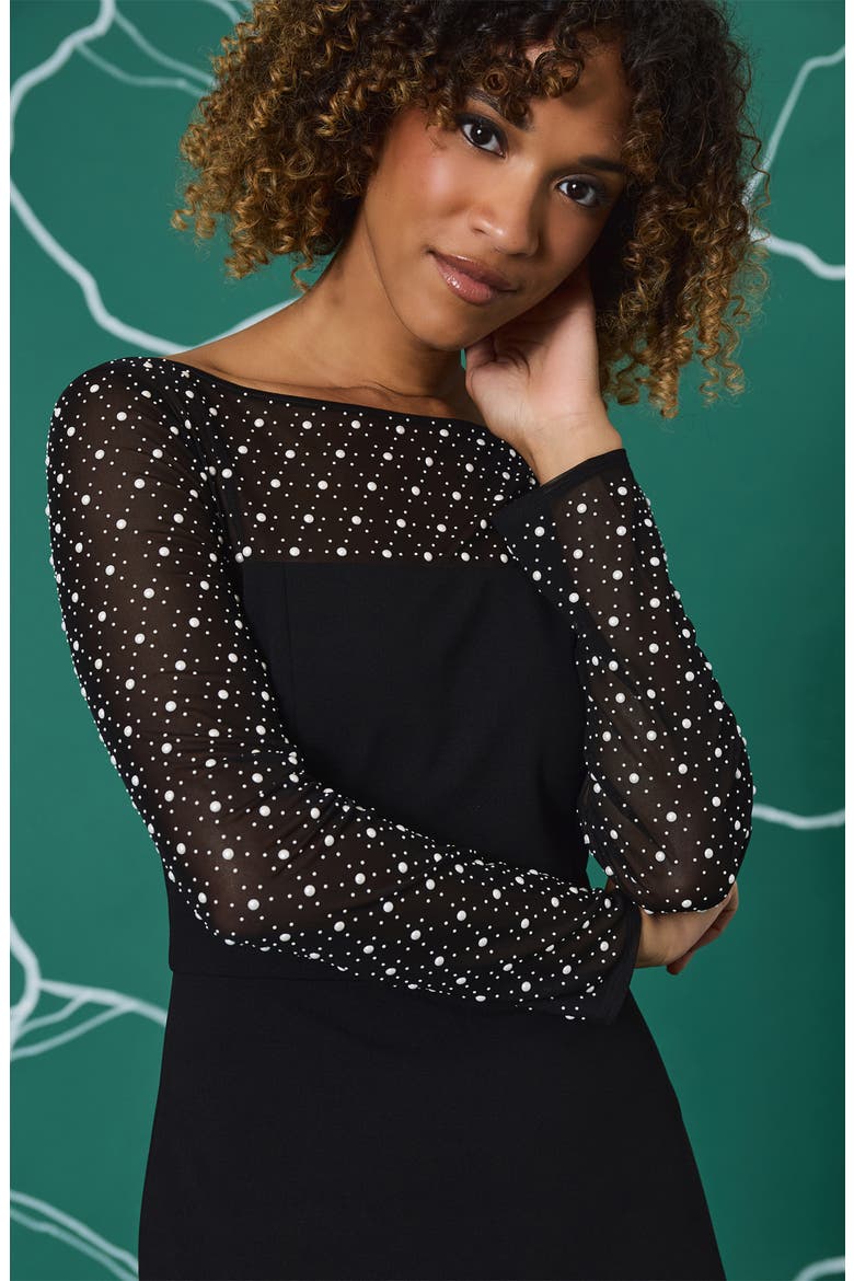 Embellished Rhinestone Sheath Dress, Alternate, color, BLACK