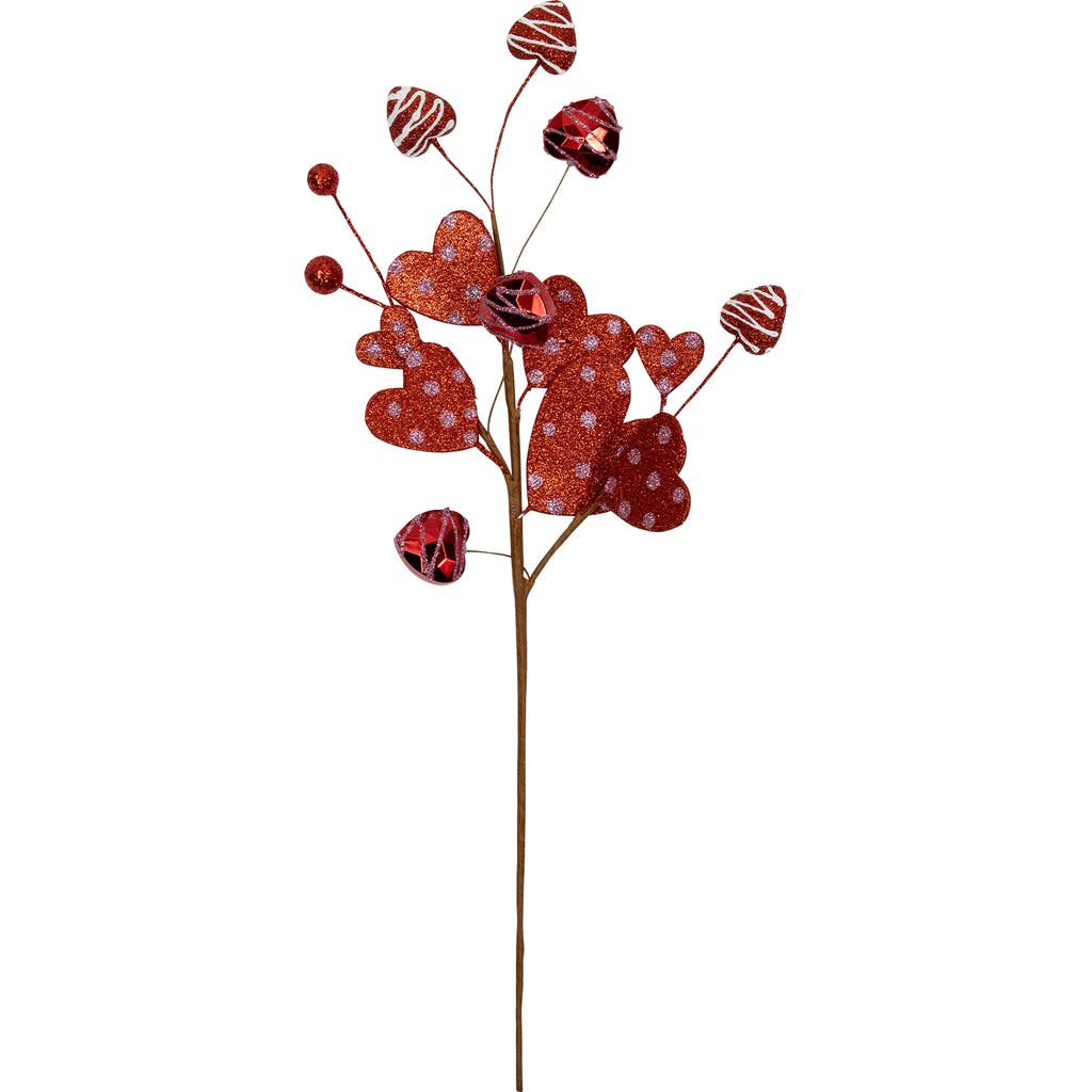 Northlight 18" Red Shimmering Glitter Valentine's Day Heart Spray In Red