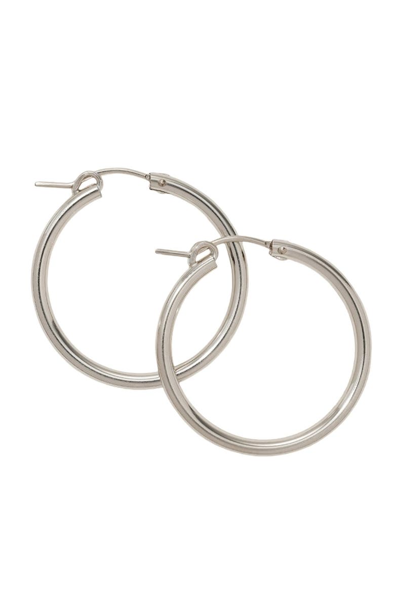 MADE BY MARY Maude Hoop Earrings, Main, color, Silver