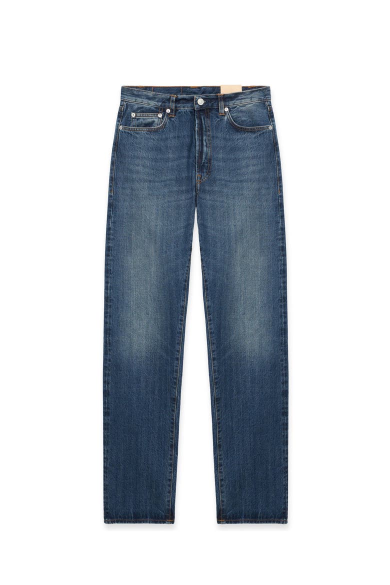 911 Superjohn Japanese Selvedge 5-Pocket High-Waist Denim Pants, Main, color, Dark Stone Wash
