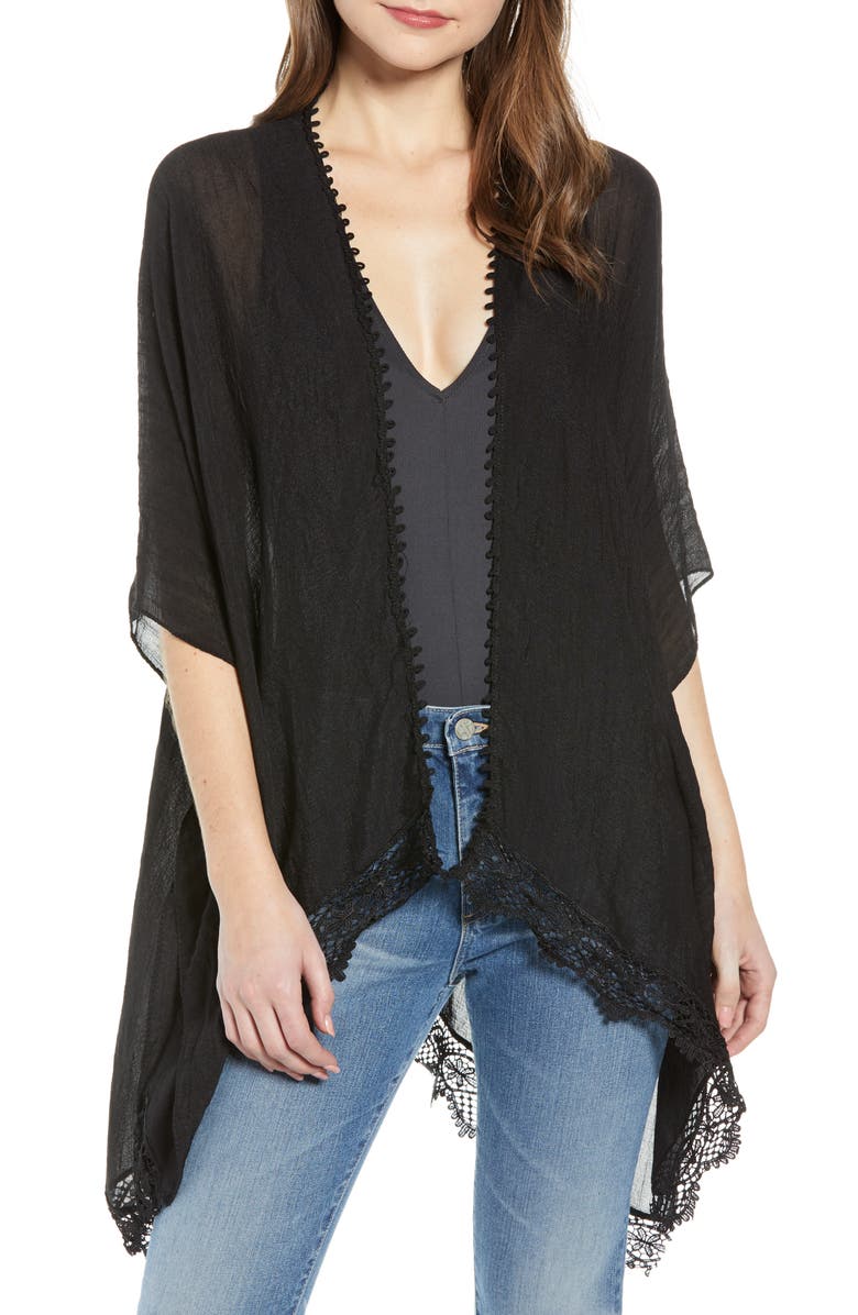 Treasure & Bond Lace Trim Ruana, Main, color, 