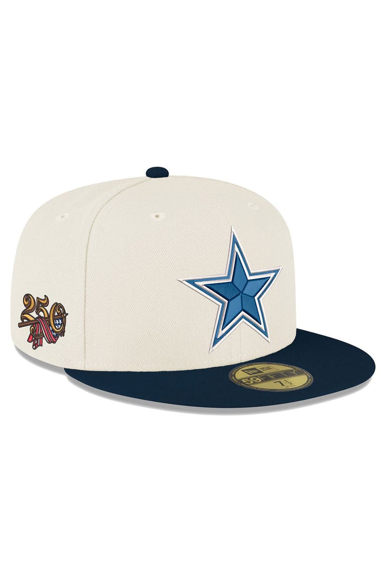 Men's New Era Cream/Navy Dallas Cowboys America's 250th 59FIFTY Fitted Hat, Main, color, Cream