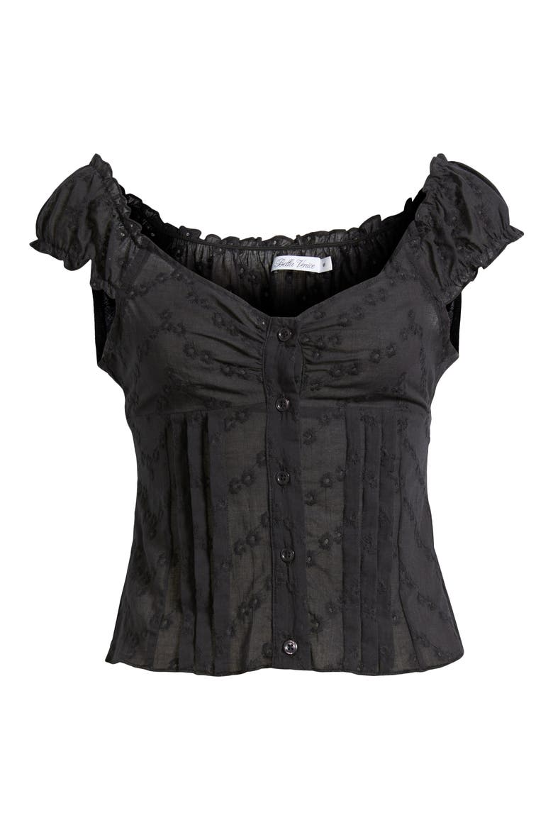 Embroidered Crop Top, Alternate, color, BLACK