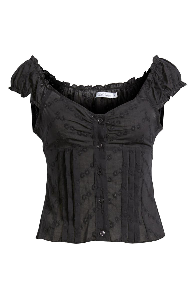 Bella Venice Embroidered Crop Top, Alternate, color, Black