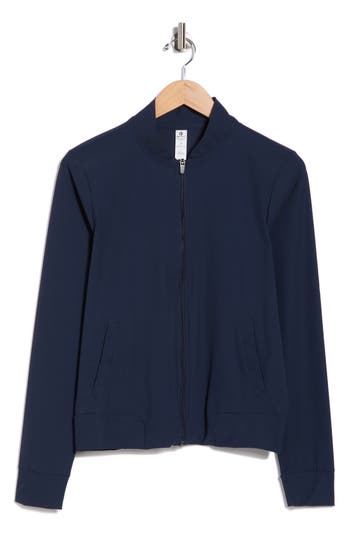 90 Degree By Reflex Warp X Intown Bomber Jacket In Blue