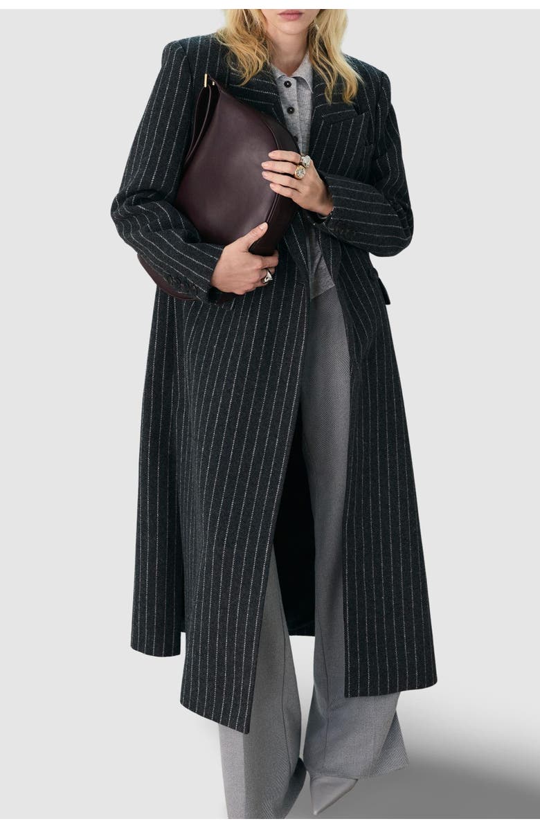 Karen Millen Double Breasted Tailored Maxi Coat, Alternate, color, Grey