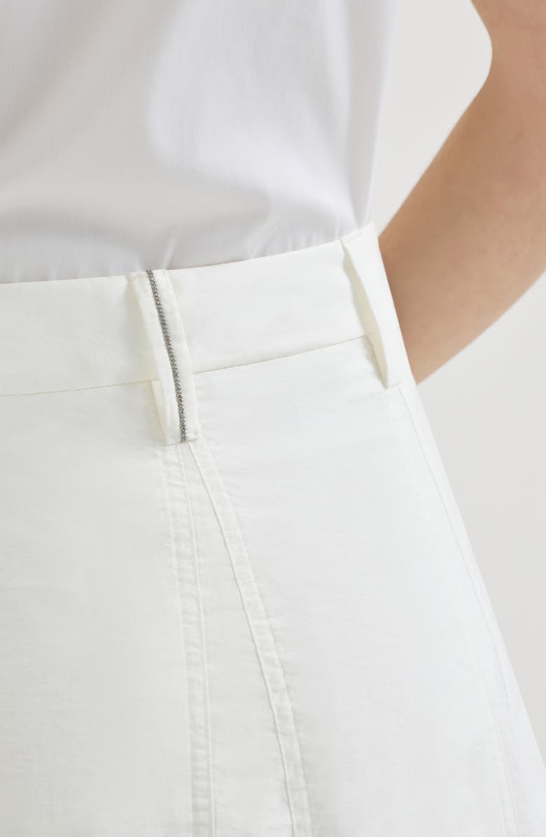 Brunello Cucinelli Flared skirt with monili, Alternate, color, White