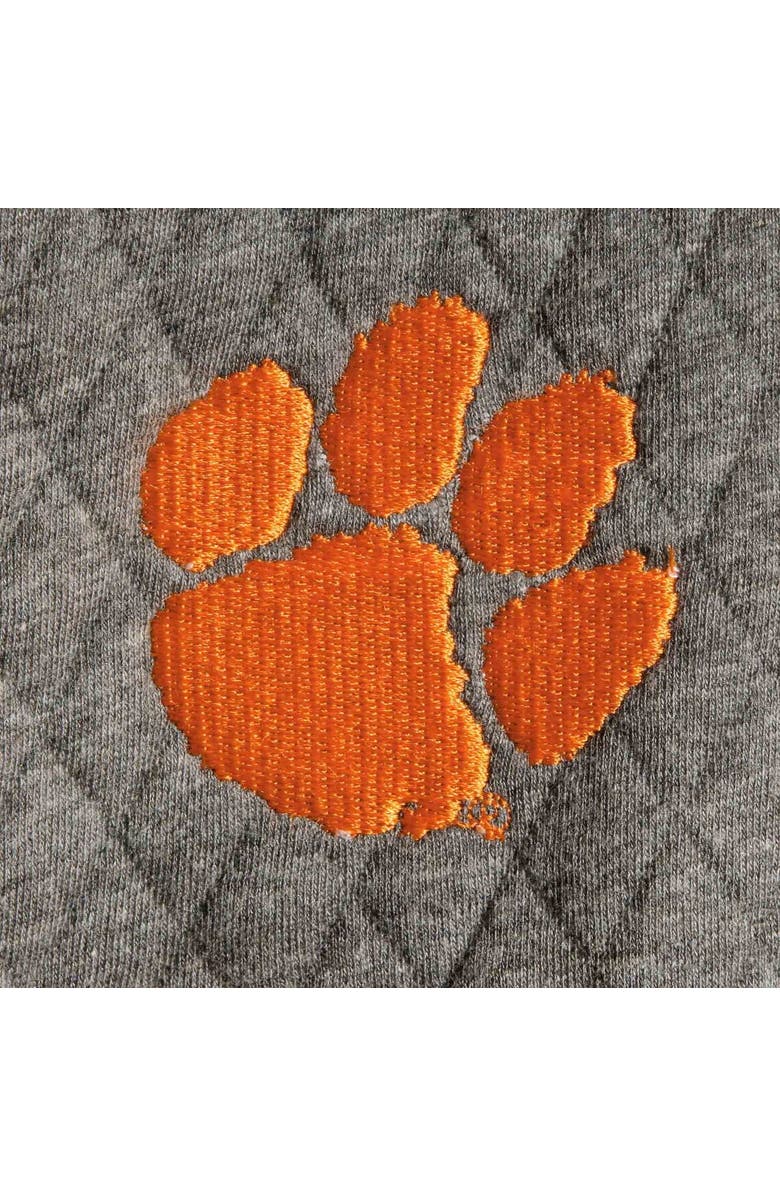 PRESSBOX Women's Pressbox Heathered Gray/Orange Clemson Tigers Magnum Quilted Quarter-Snap Pullover Jacket, Alternate, color, 