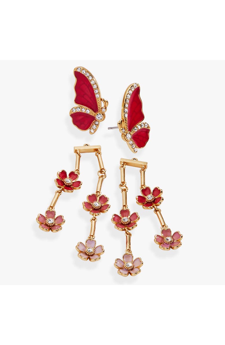 Alex and Ani New York Botanical Garden<sup>®</sup> 2-in-1 Butterfly Statement Earrings, Alternate, color, Pink