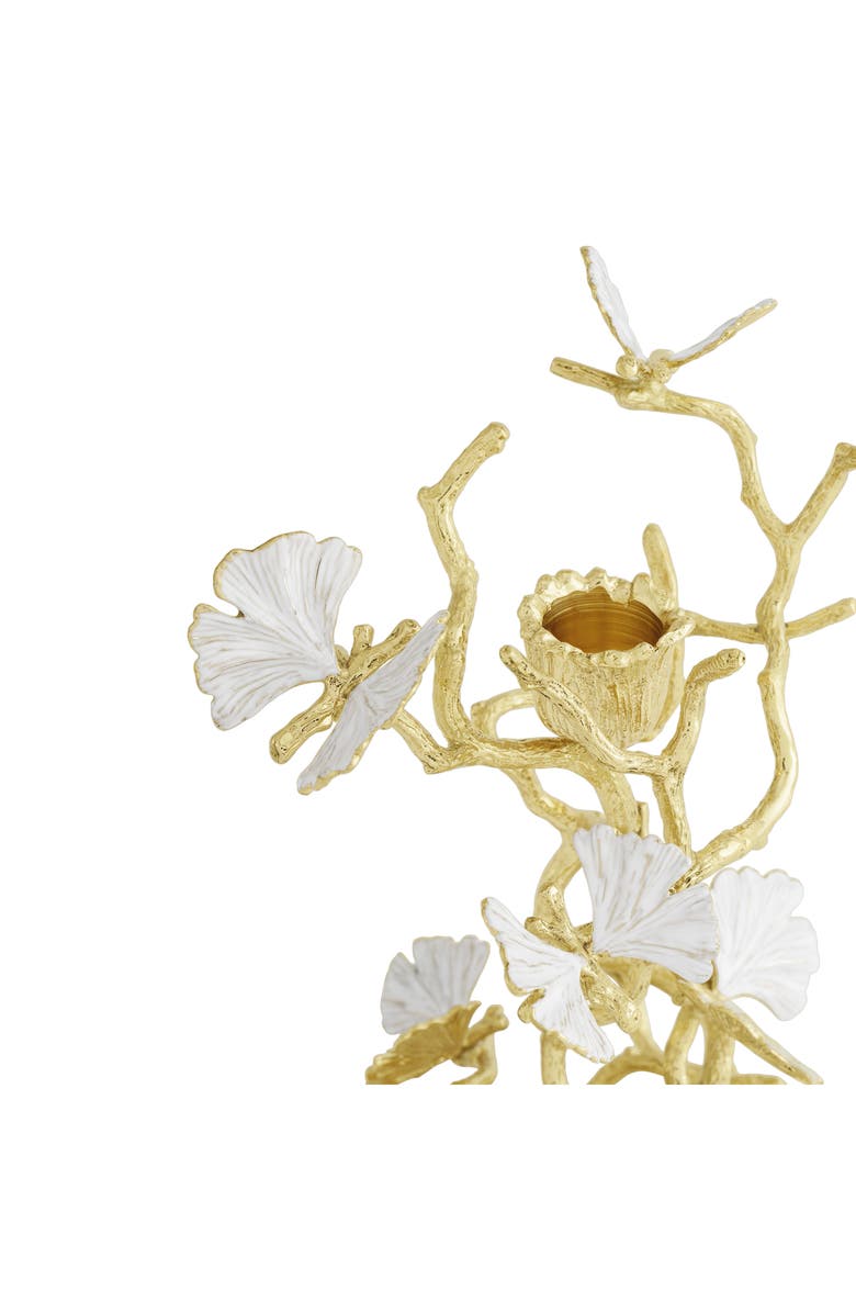Michael Aram Butterfly Ginkgo Set of 2 Candleholders, Alternate, color, White/ Gold