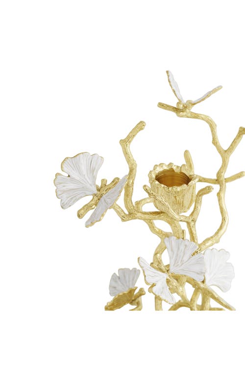 Michael Aram Butterfly Ginkgo Set Of 2 Candleholders In Gold