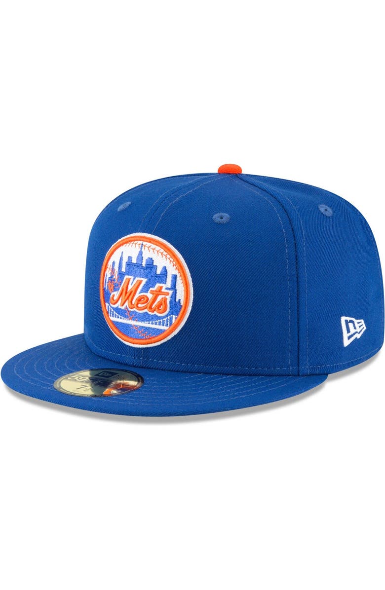 New Era Men's New Era Blue New York Mets Cooperstown Collection Wool 59FIFTY Fitted Hat, Main, color,