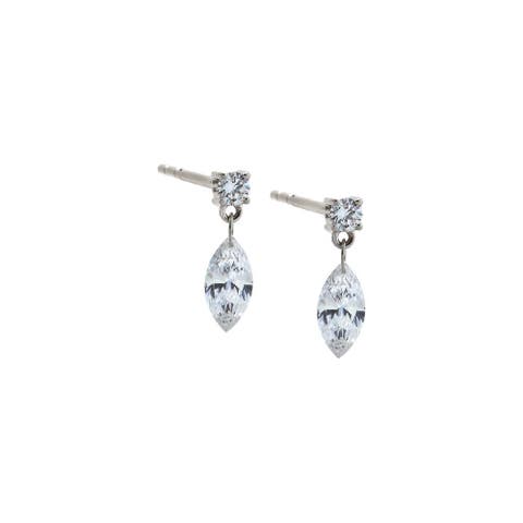 Lab Grown Diamond Drop Marquise Stud Earring 14K