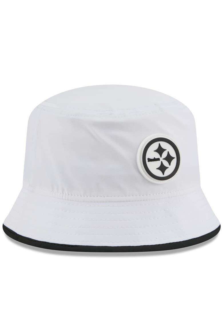 Men's New Era  White Pittsburgh Steelers 2025 NFL Training Camp Stretch Bucket Hat, Alternate, color, White