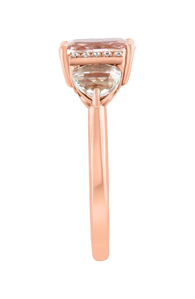 EFFY 14K Rose Gold Diamond, Prasiolite & Morganite Ring, Alternate, color,