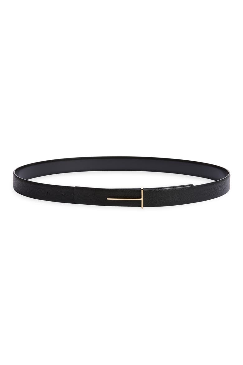 Leather Belt, Main, color, BLACK