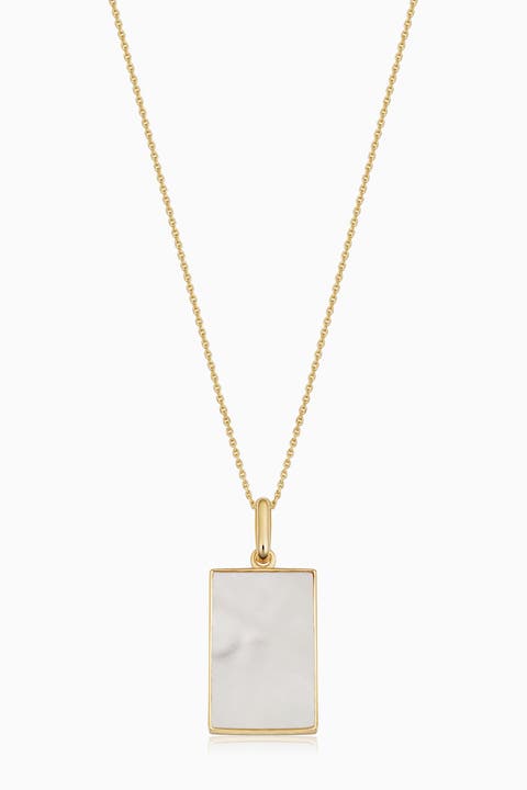 14K Gold Tag Me Pendant Necklace