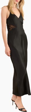 CAMI NYC Carli Lace Detail Satin Slipdress