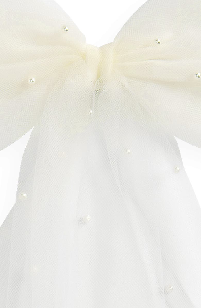 Brides & Hairpins Aluma Faux Pearl Tulle Bow, Alternate, color, Ivory
