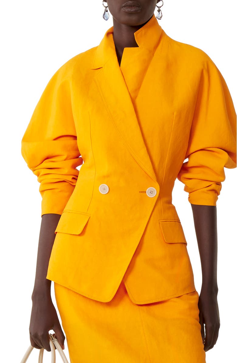 Lanvin Paper And Viscose Open-Back Jacket, Main, color, Mandarin