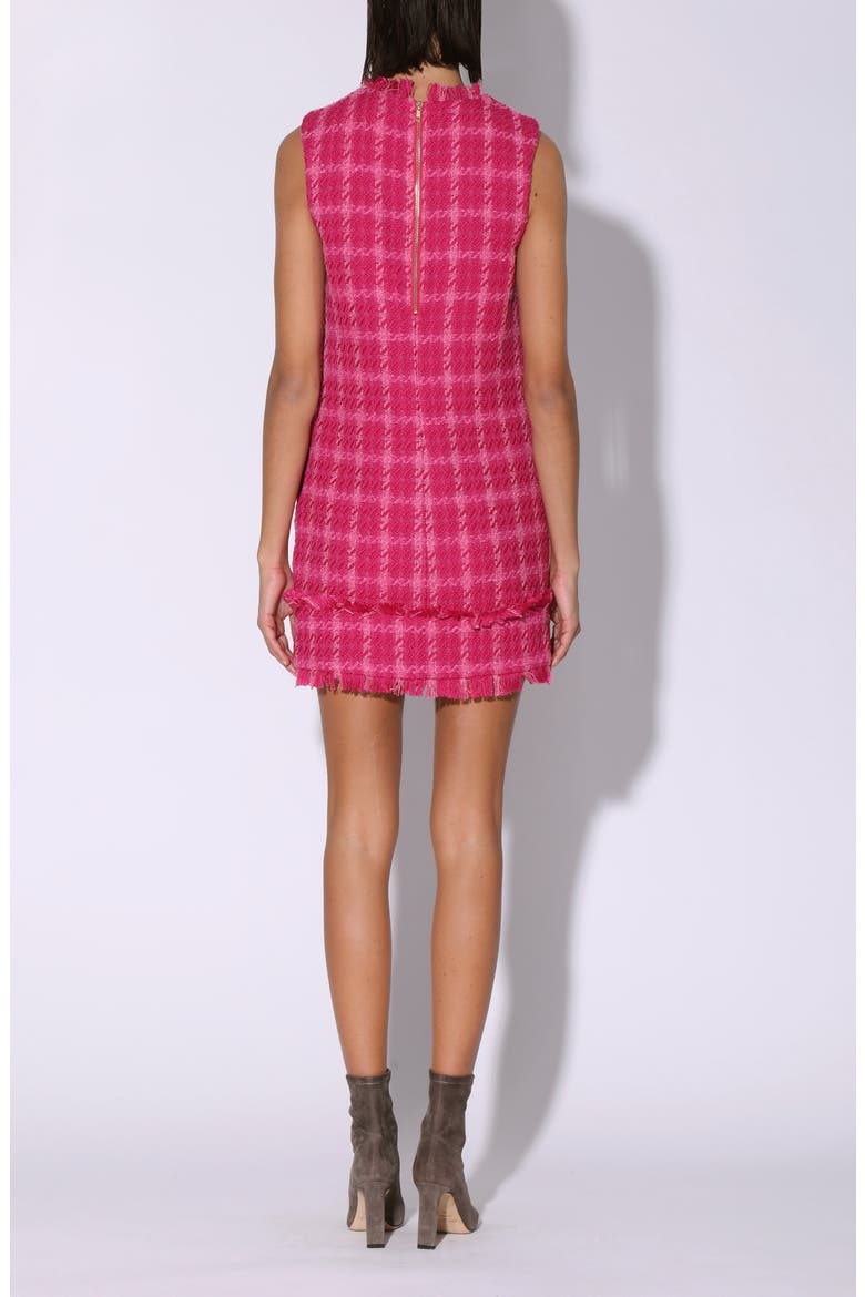 Bethani Windowpane Sleeveless Tweed Shift Dress, Alternate, color, MAGENTA ELECTRIC TWEED