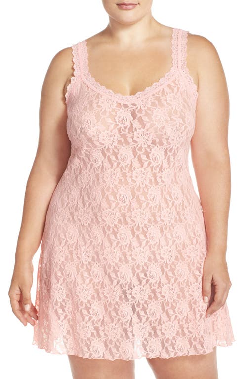 Hanky Panky Stretch Lace Chemise In Pink