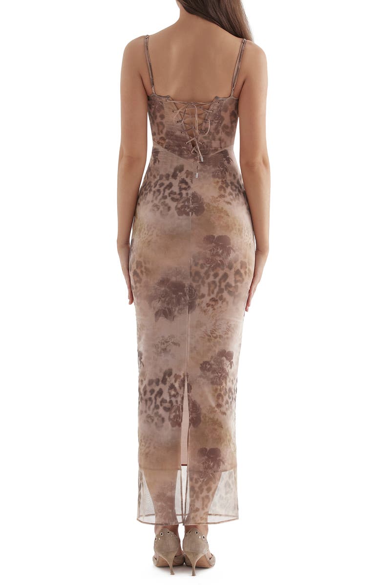 HOUSE OF CB Aiza Floral Underwire Cocktail Dress, Alternate, color, Cream Print