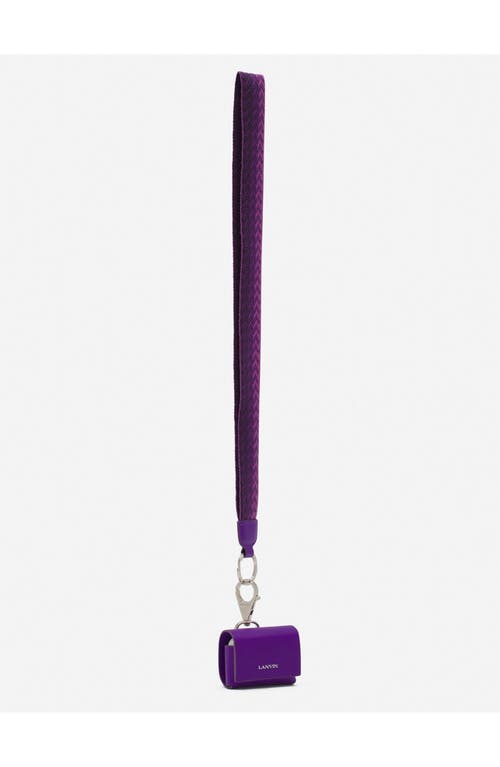 Lanvin Signature Leather Case For Airpods Pro In Anemone
