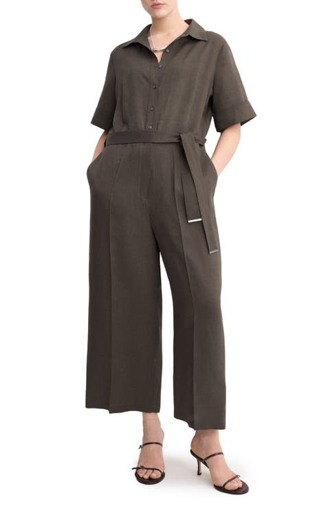 Lyocell Button-Up Jumpsuit (Regular & Plus)
