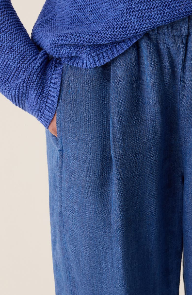 Eileen Fisher Pleated Organic Linen Lantern Ankle Pants, Alternate, color, Deep Dive