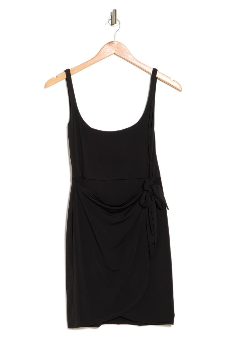 Side Tie Tank Knit Minidress, Alternate, color, BLACK