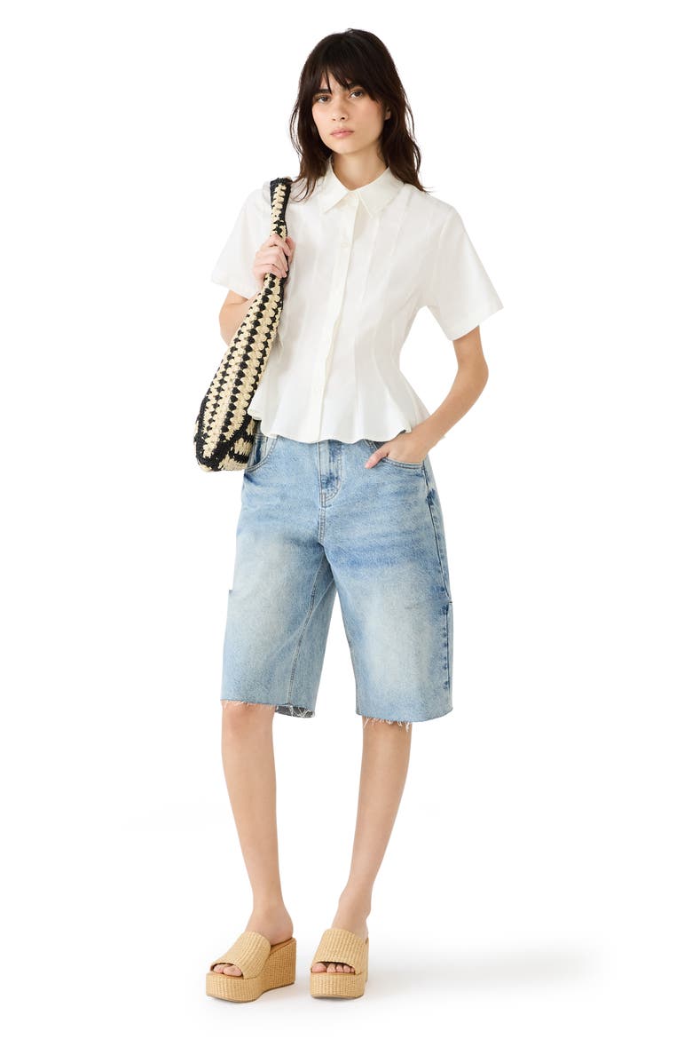 Porter Pleat Button-Up Shirt, Alternate, color, WHITE