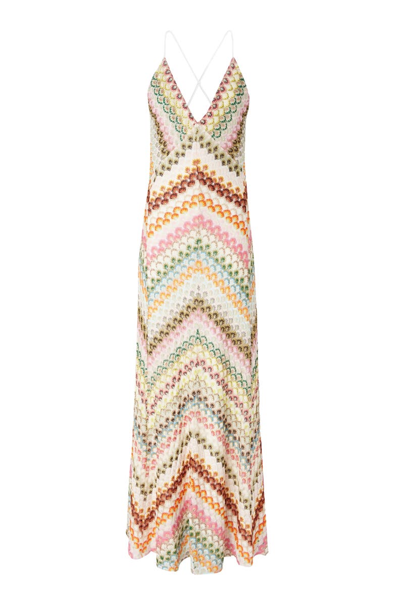 Missoni Long Viscose Dress With V-neck Lace And Zig Zag Pattern, Alternate, color,