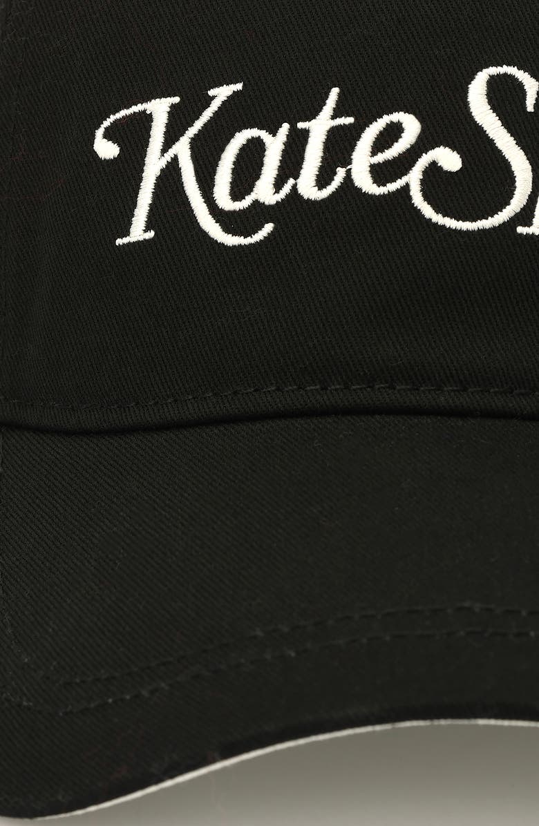 Kate Spade New York magazine script twill baseball cap, Alternate, color, Black