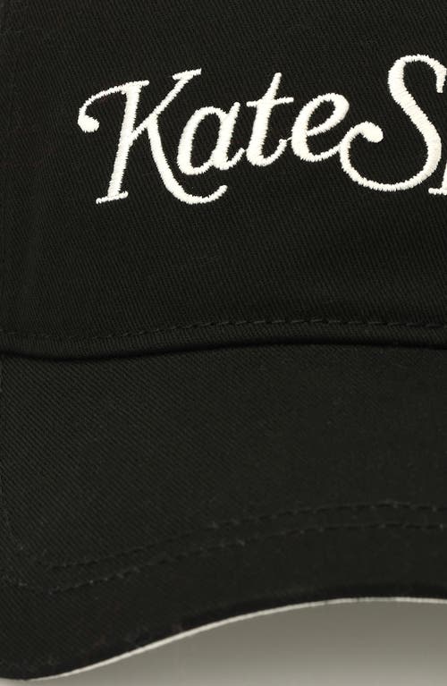 Kate Spade New York Magazine Script Twill Baseball Cap In Black