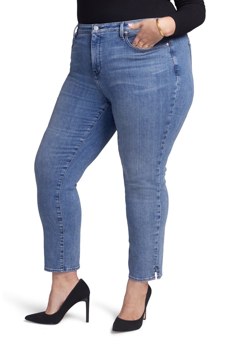 Slim Ankle Straight Leg Jeans, Alternate, color, AQUINO