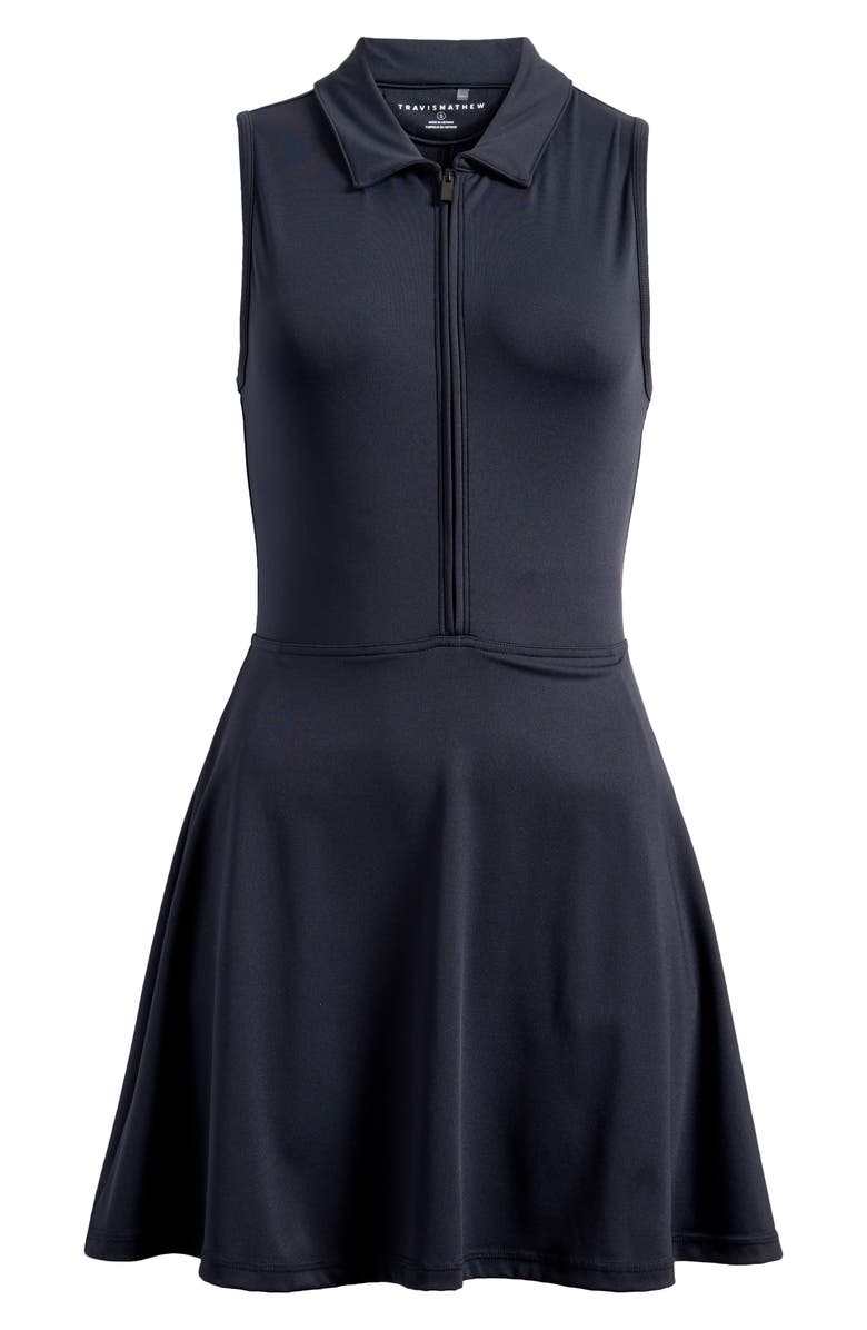 TravisMathew Move Half-Zip Sleeveless Dress, Alternate, color, Black