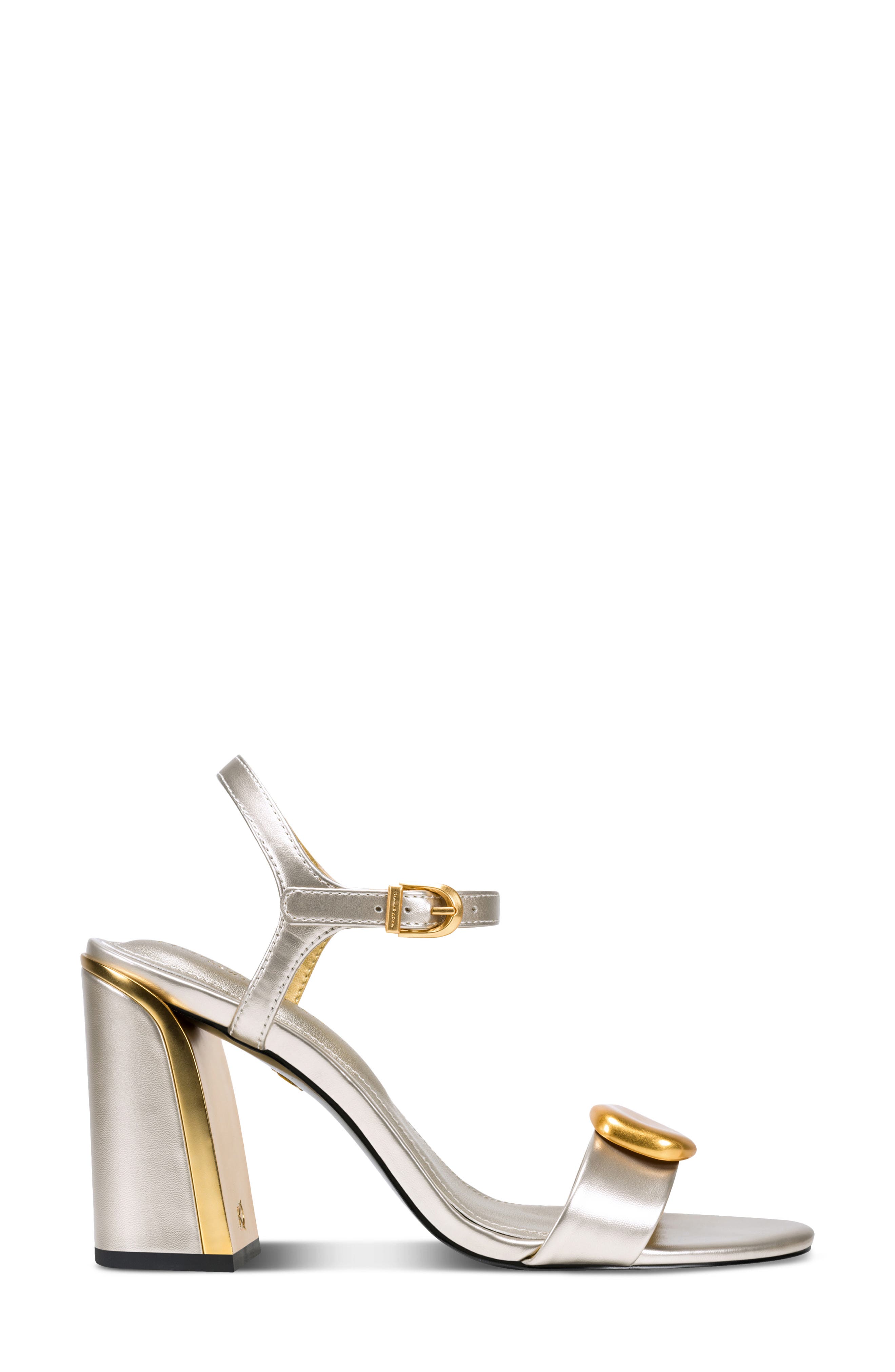 DKNY Seraphina Ankle Strap Sandal, Alternate, color, White Gold