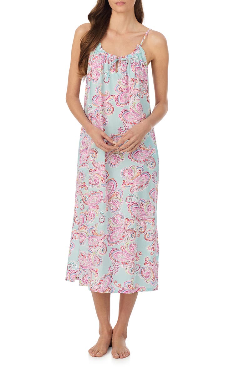 Floral Cotton Blend Nightgown, Main, color, MULTI PAISLEY